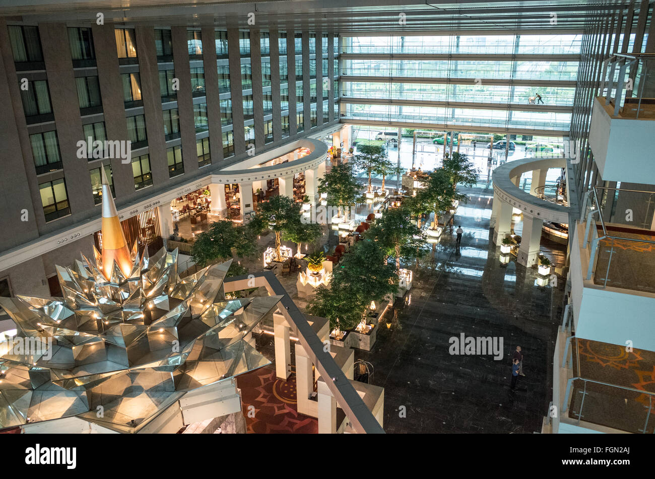 BANGKOK, Thailand — The opulent interior of the Novotel Suvarnabhumi Airport hotel in Bangkok