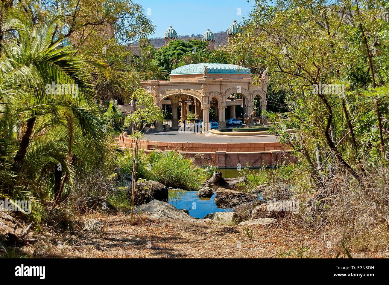 Fragment of Palace of the Lost City hotel in Sun City, South Africa Stock Photo