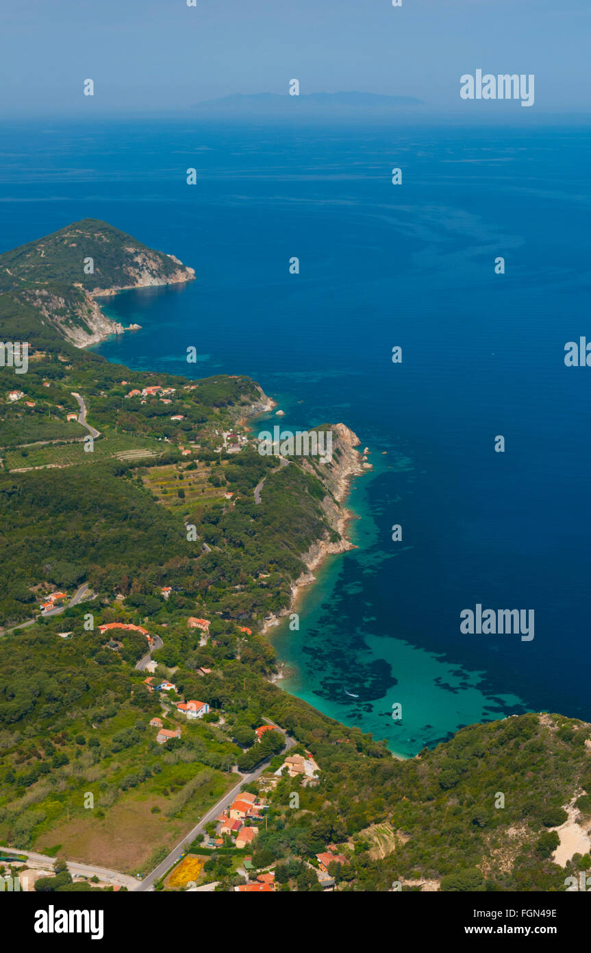 Italy, Tuscany, Elba island, Capo d'Enfola  (aerial view) // Italie, Toscane, Ile d'Elbe, Capo d'Enfola  (vue aerienne) Stock Photo
