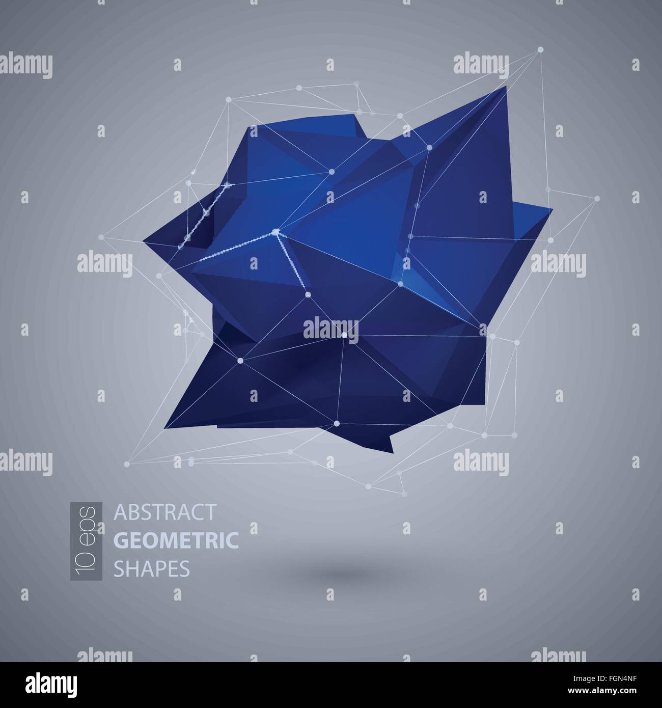 Bright blue Polygon geometry shape. Vector illustration Stock Vector