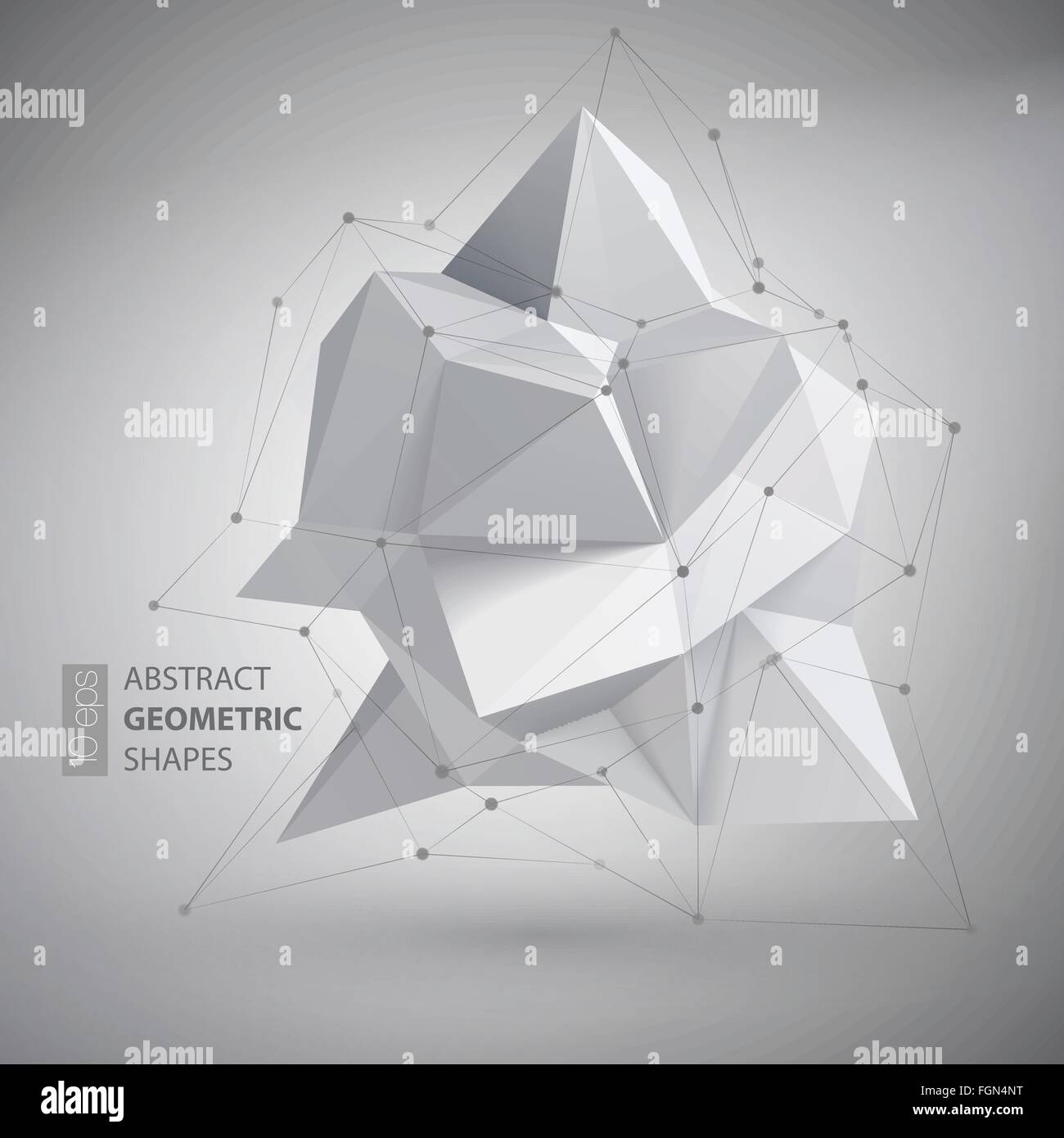 Low polygon geometry shape. Vector illustration Stock Vector Image