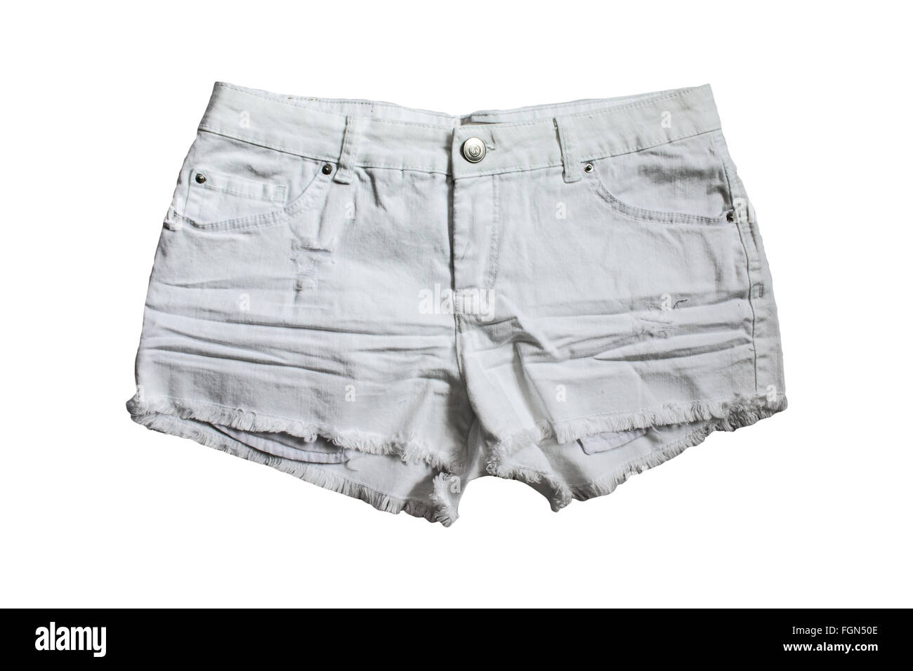 jeans shorts isolated on white background. Stock Photo