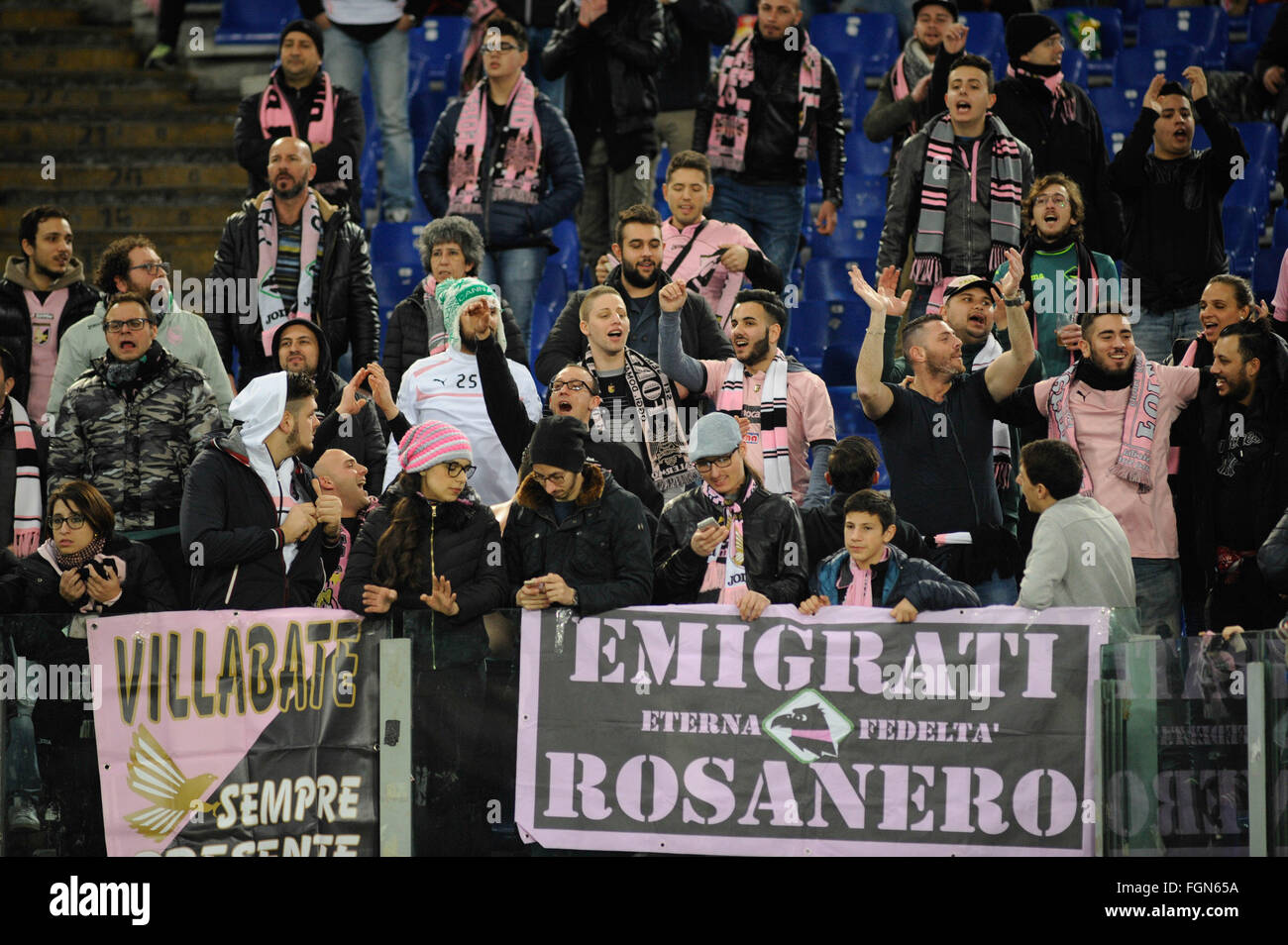 Fans of Palermo Football Club show their colors on game day, Palermo Stock  Photo - Alamy