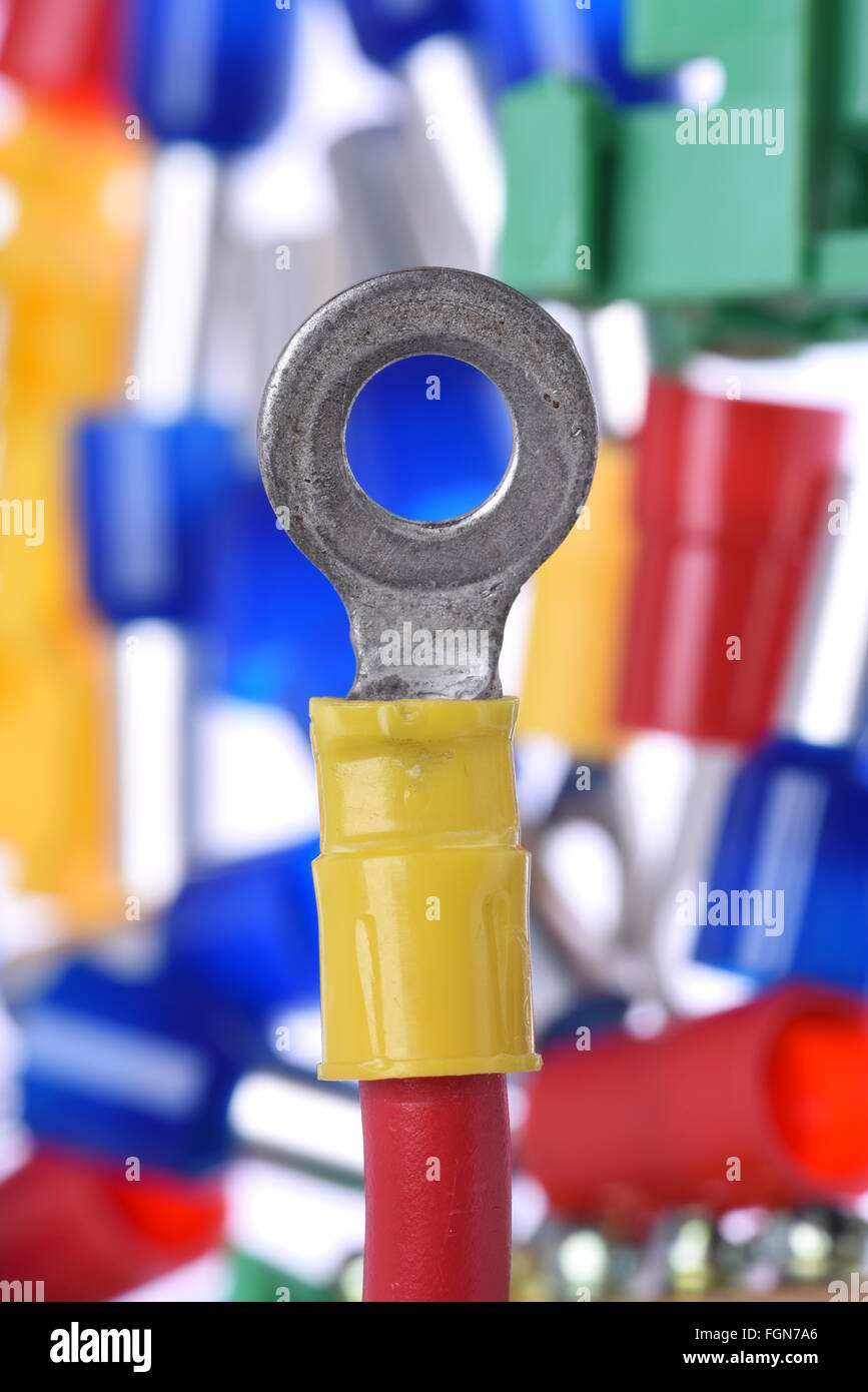 Closeup of Crimp Terminals electrical accessories Stock Photo Alamy