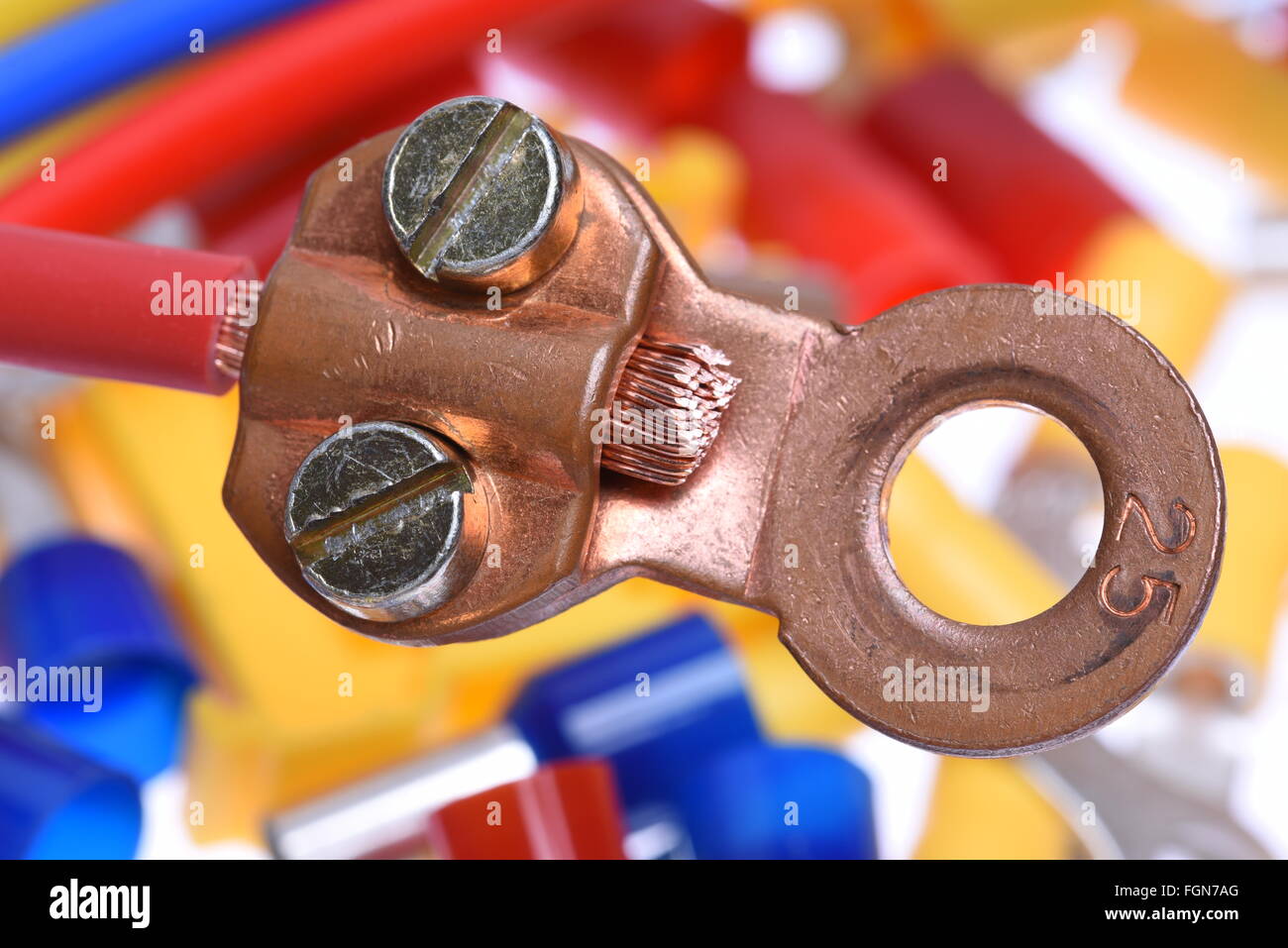 Closeup of Crimp Terminals electrical accessories Stock Photo Alamy