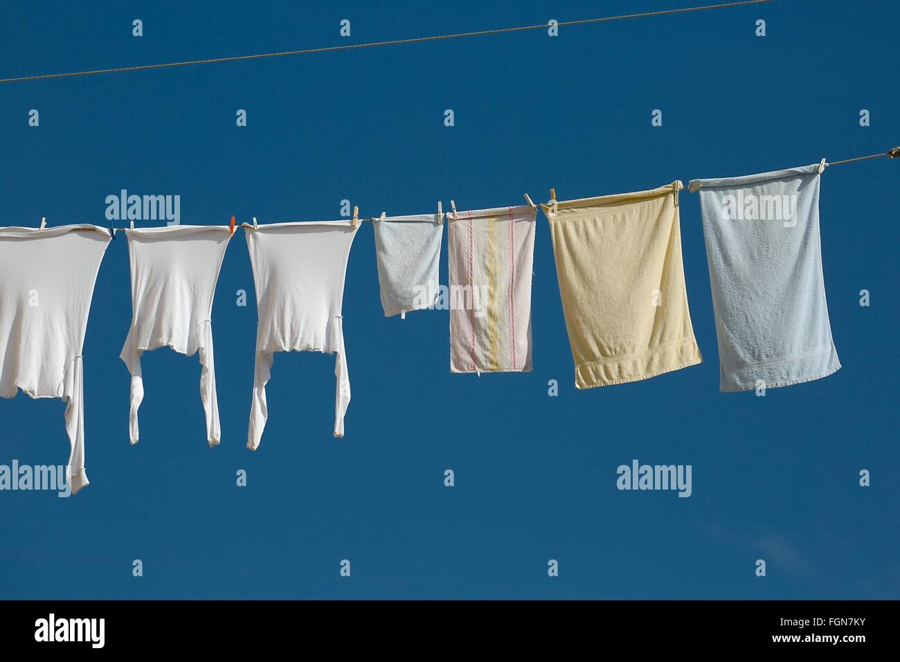 Clothes Hanging Outside Stock Photo Alamy