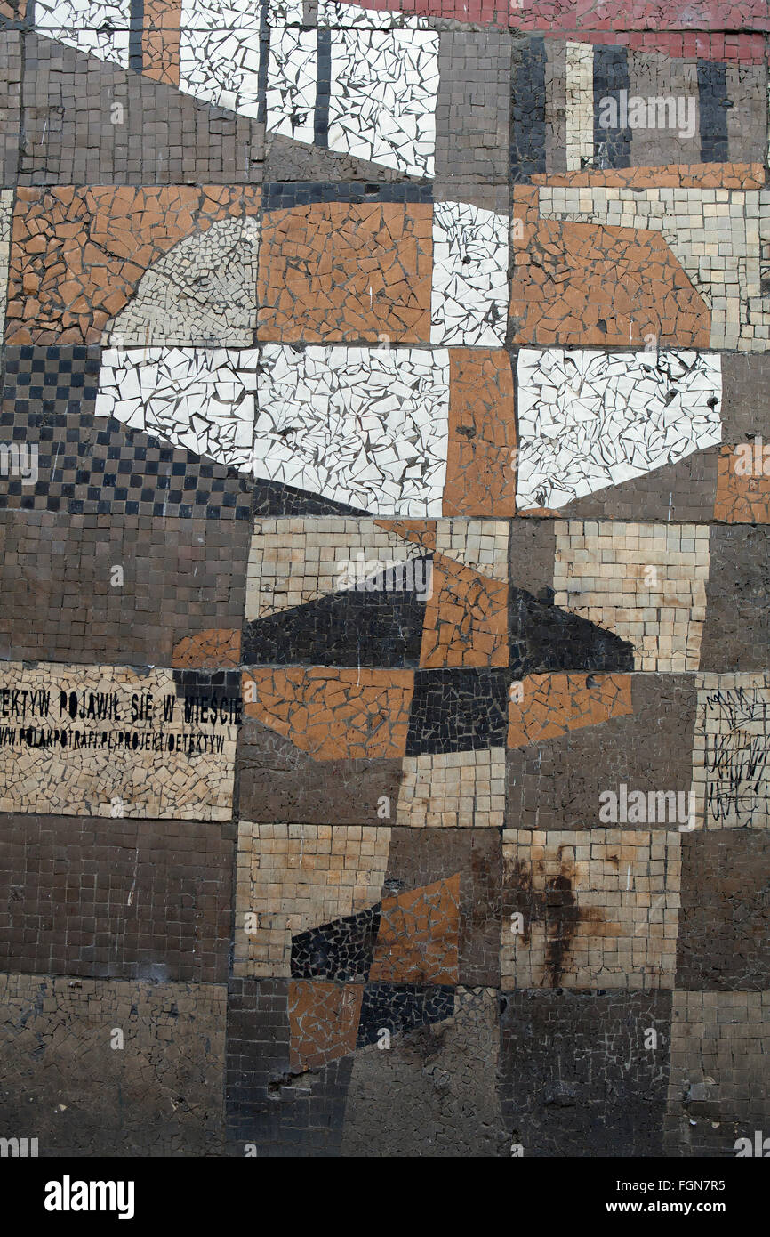Abstract Mosaic by Anny Fiszer in the 1950s, Now donated to Conservator. Stock Photo