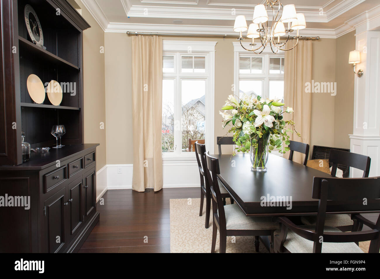 A high end Dining room. Stock Photo