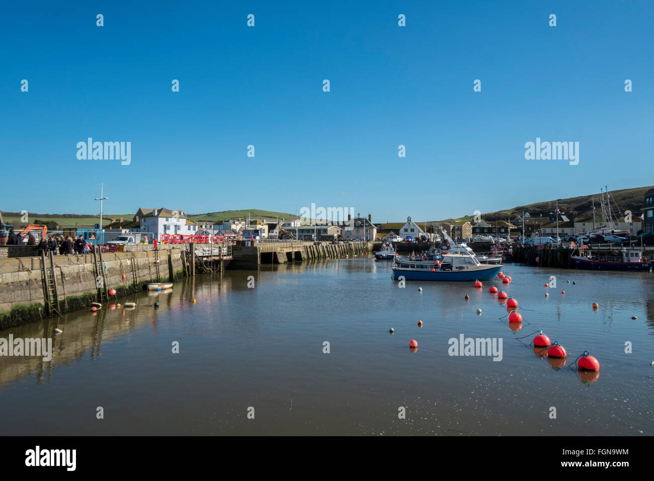 West Bay Dorset a wonderful fishing harbour on the Dorset Coast Stock ...