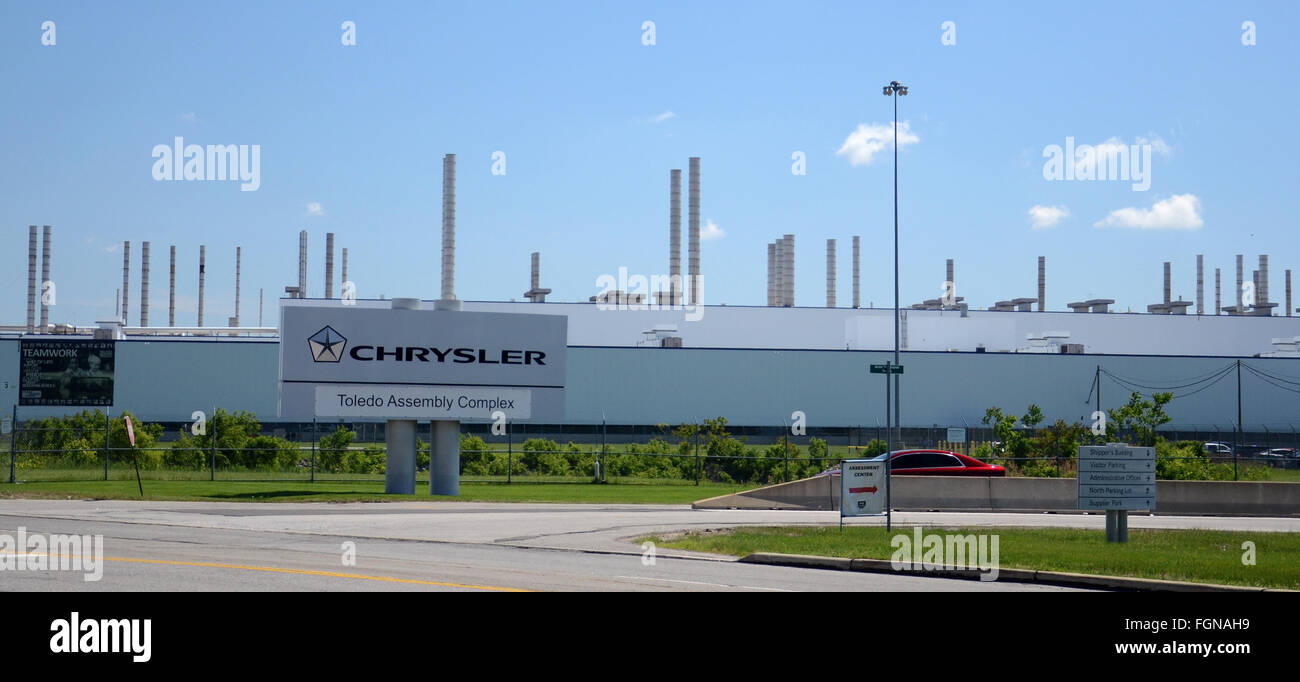 TOLEDO, OH - JUNE 2:  Fiat Chrysler will determine soon whether to keep building Jeeps at the Toledo Chrysler Assembly Plant, sh Stock Photo
