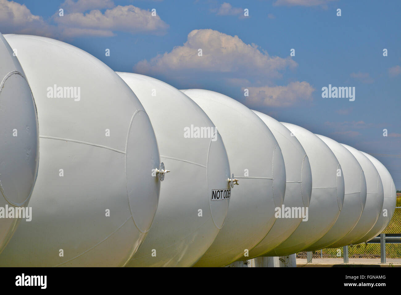 High Pressure Propane storage tanks Stock Photo