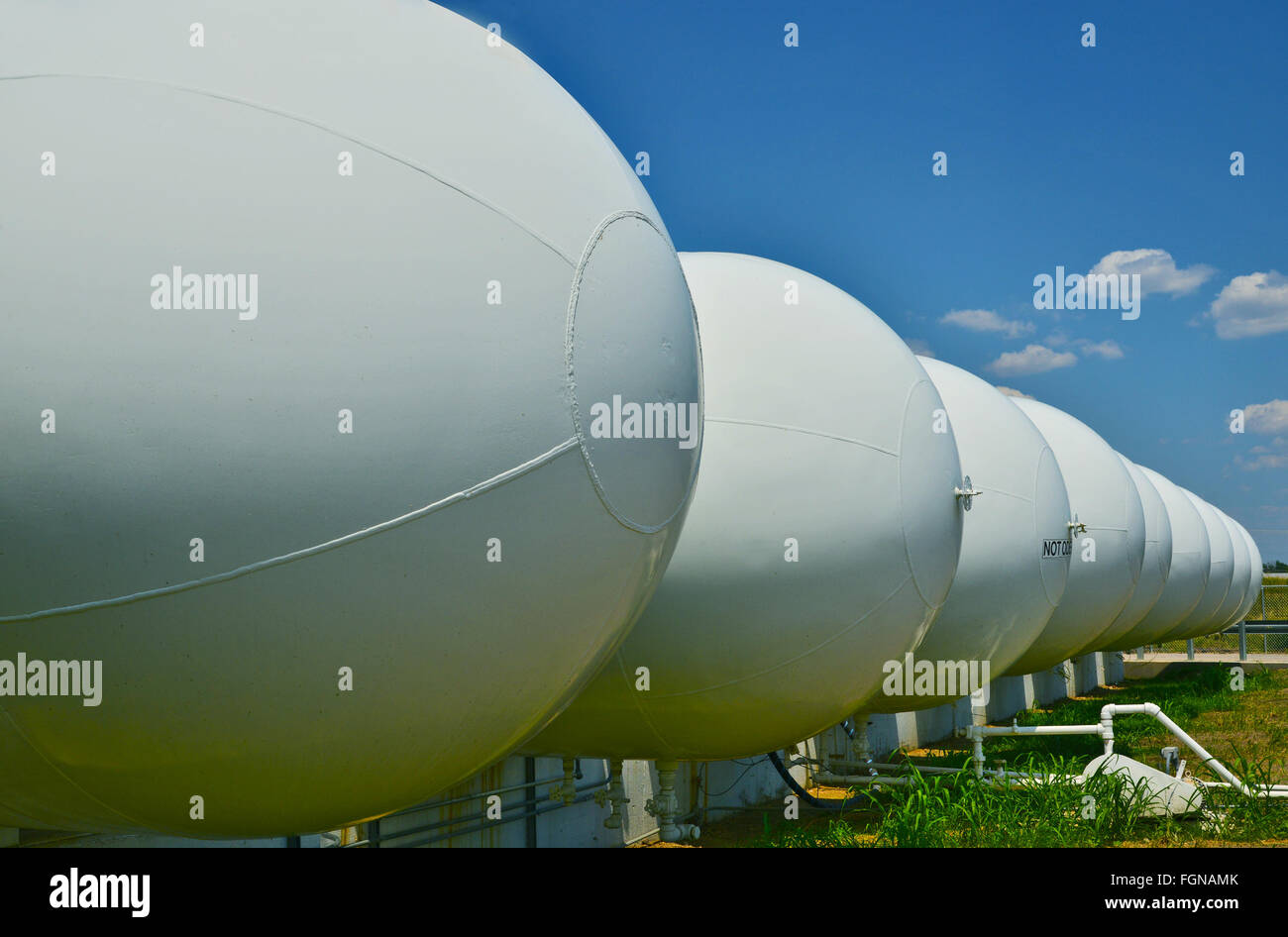 High Pressure Propane storage tanks Stock Photo