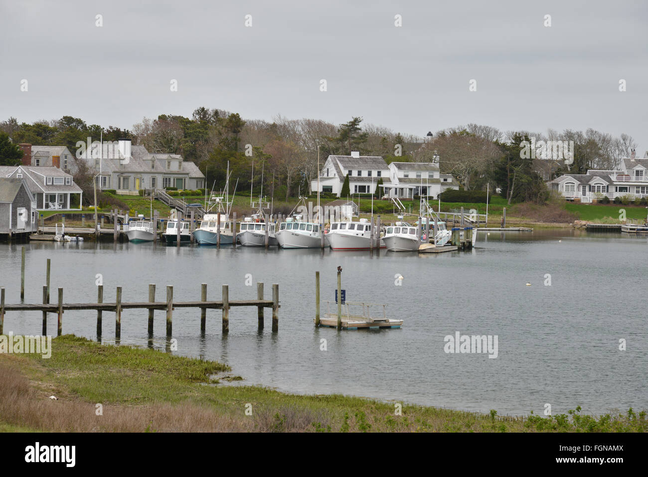 Quiet harbor in New England Stock Photo - Alamy