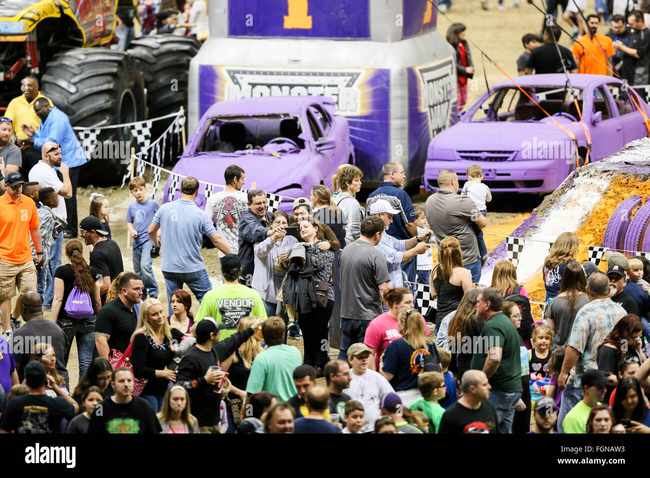 New Orleans, LA, USA. 20th Feb, 2016. Monster Jam fans during Monster ...