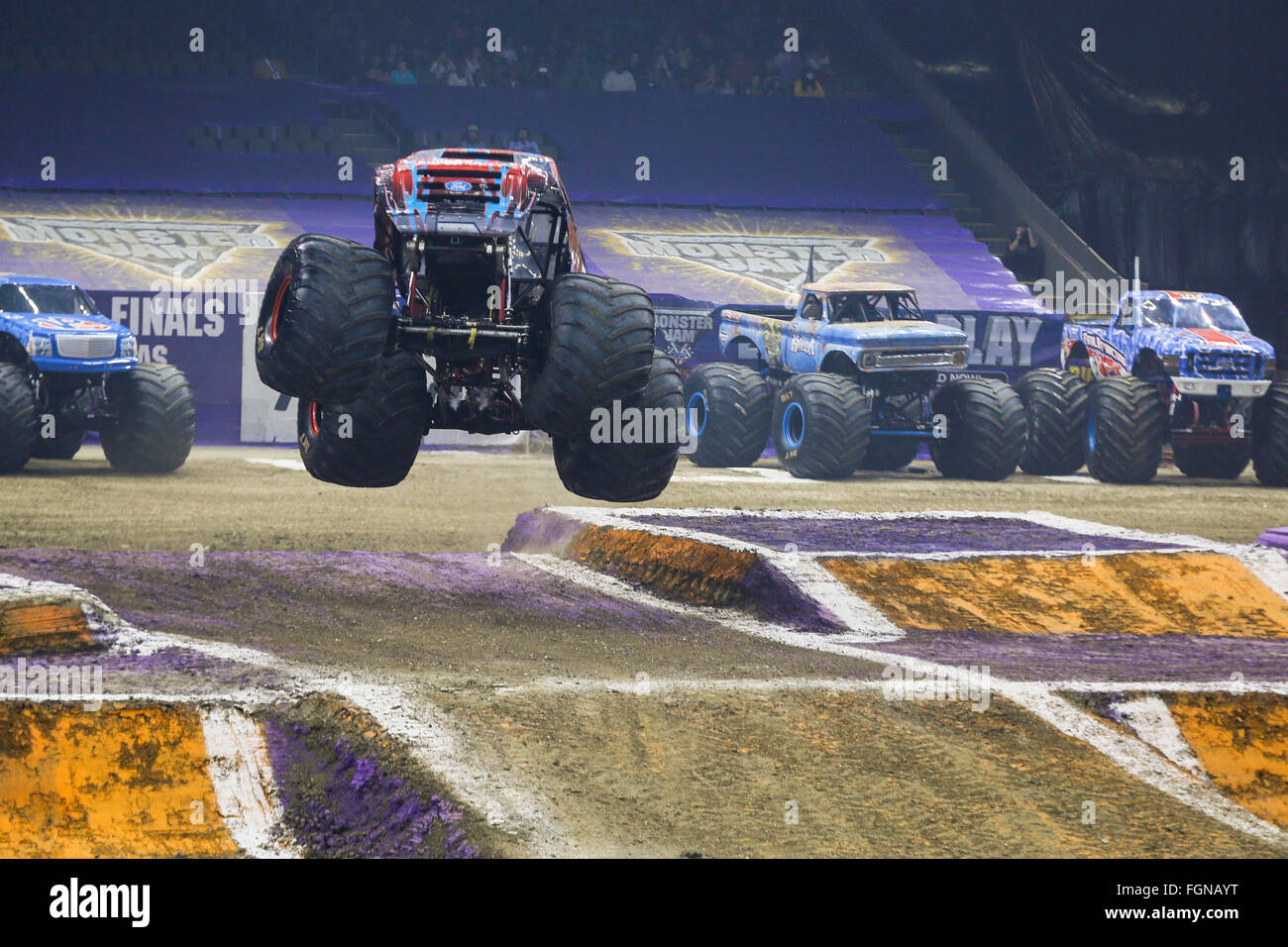 New Orleans, LA, USA. 20th Feb, 2016. Barbarian monster truck in action