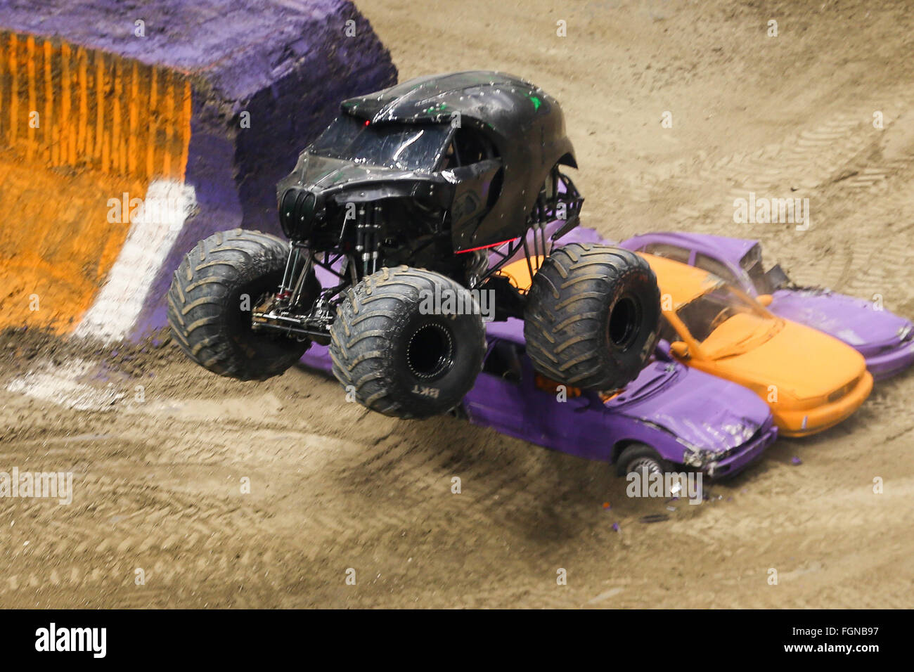 New Orleans, LA, USA. 20th Feb, 2016. Dooms Day monster truck in action ...