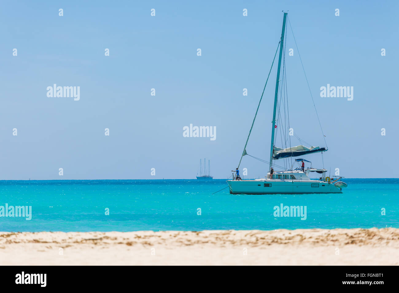 Catamaran at the beach Stock Photo