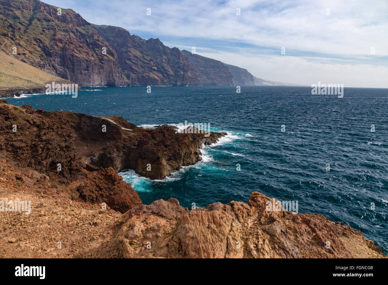 Los Gigantes cliffs view from cape Teno, Tenerife Stock Photo