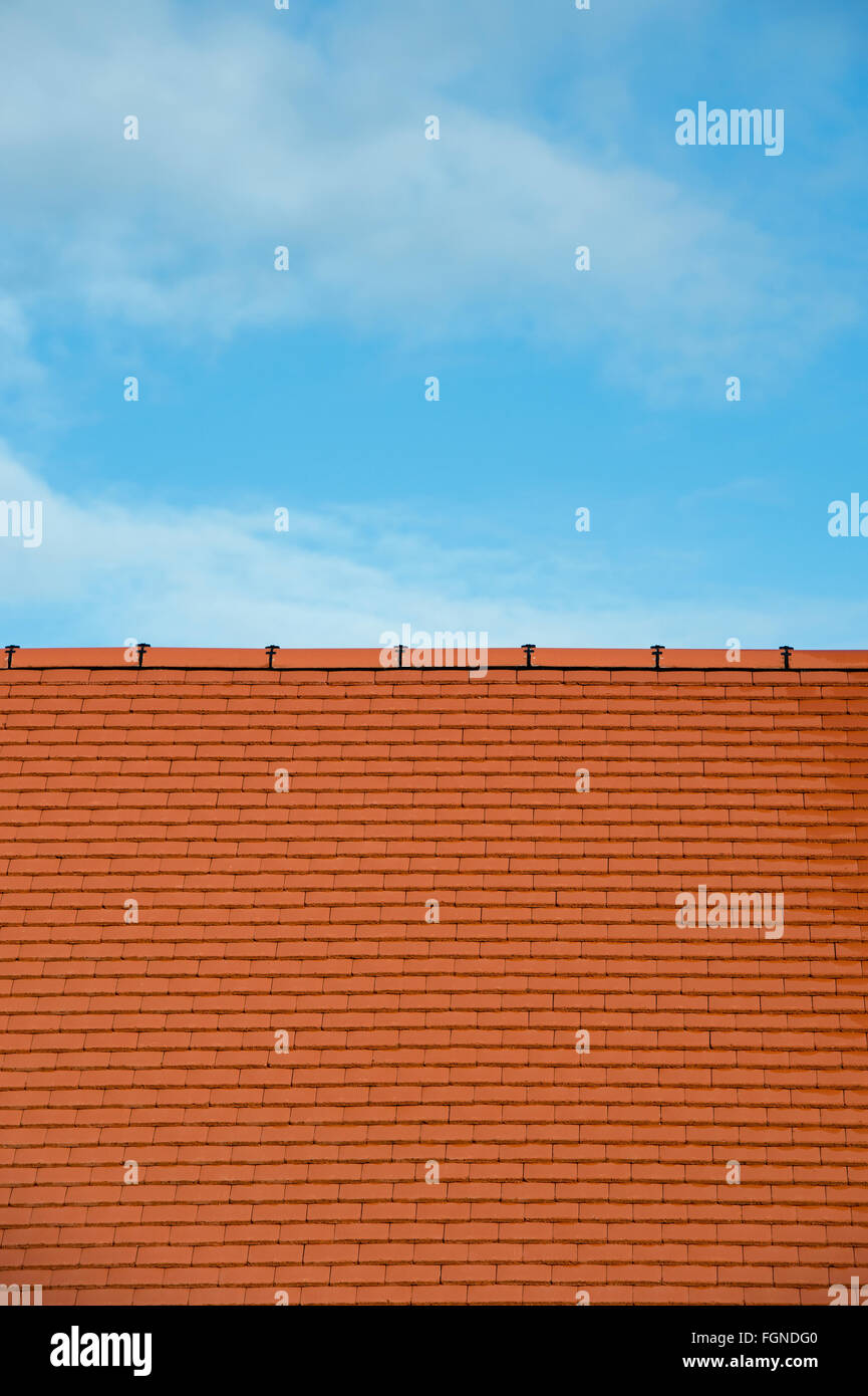 New house build red roof and chimney abstract. Bicester, Oxfordshire
