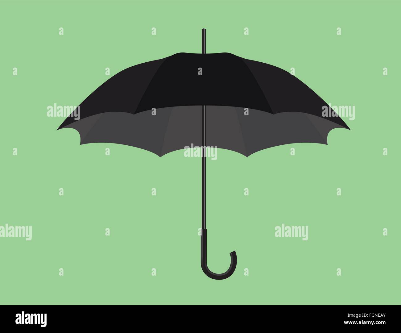 black umbrella object isolated with green background Stock Vector Image ...