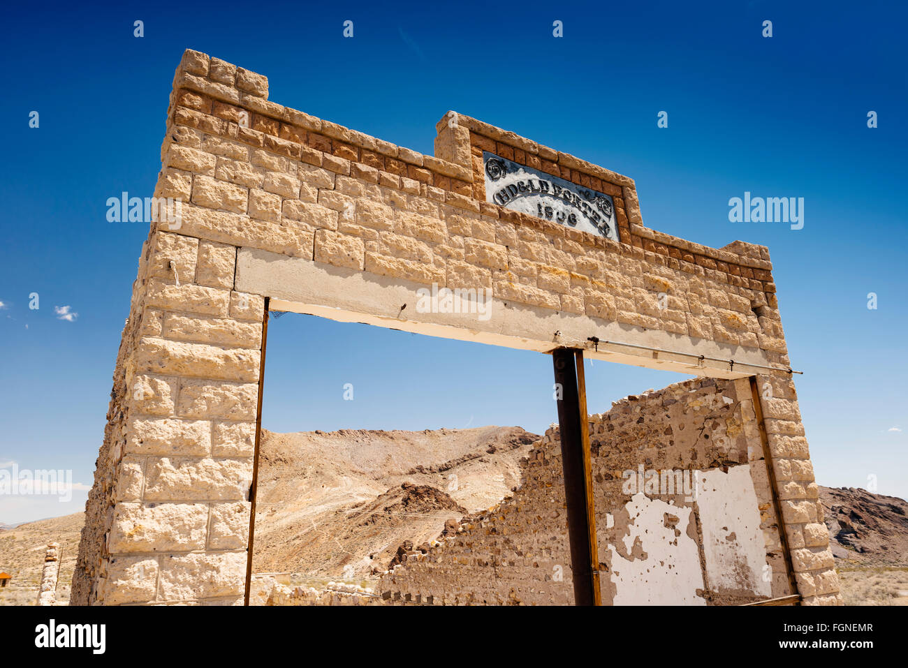 The remains of HD & LD Porter store in the desert ghost town of