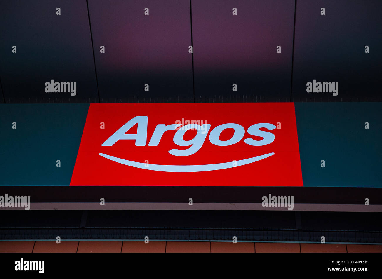 Argos' logo on their shop front in North London Stock Photo Alamy