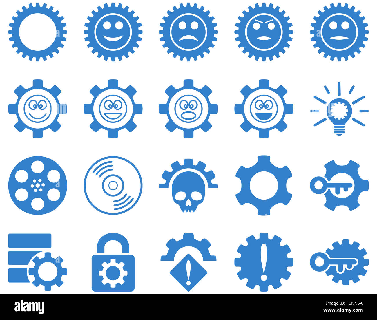 Tools and Smile Gears Icons Stock Photo Alamy