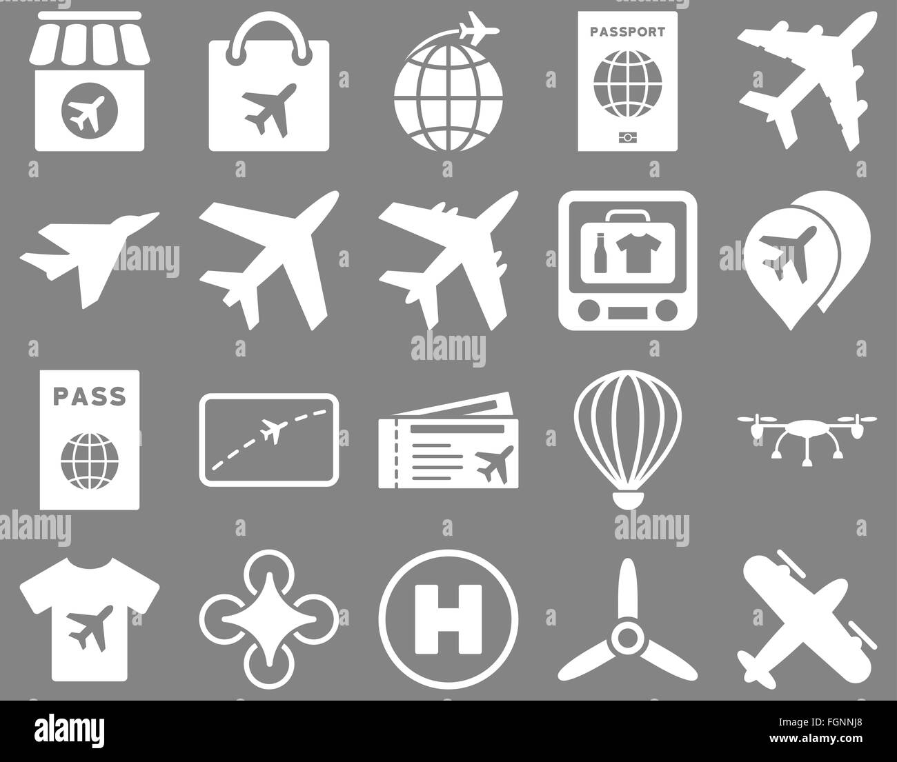 Airport Icon Set Stock Photo