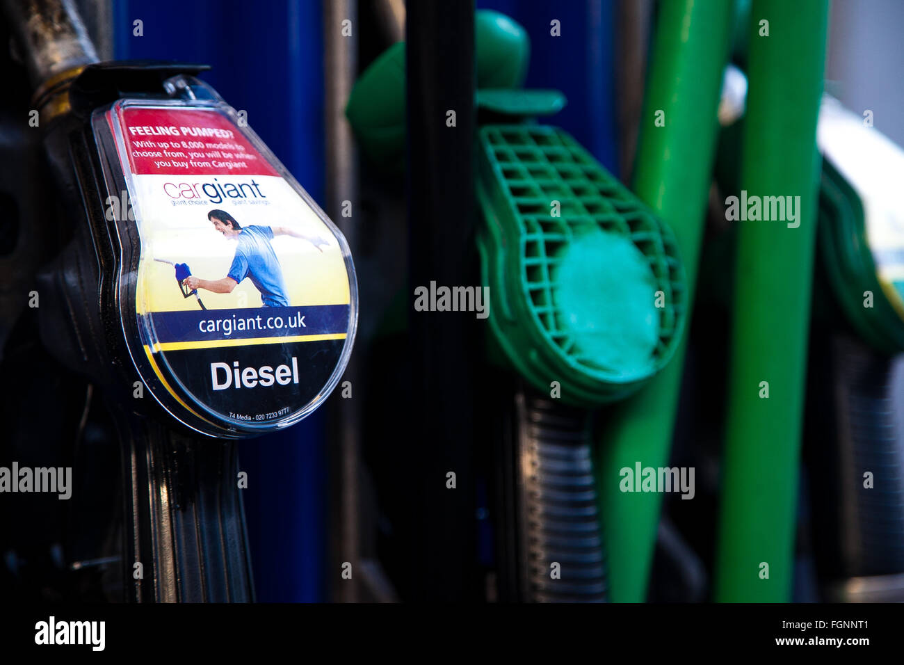 Petrol pumps at supermarket giant, Sainsburys Stock Photo