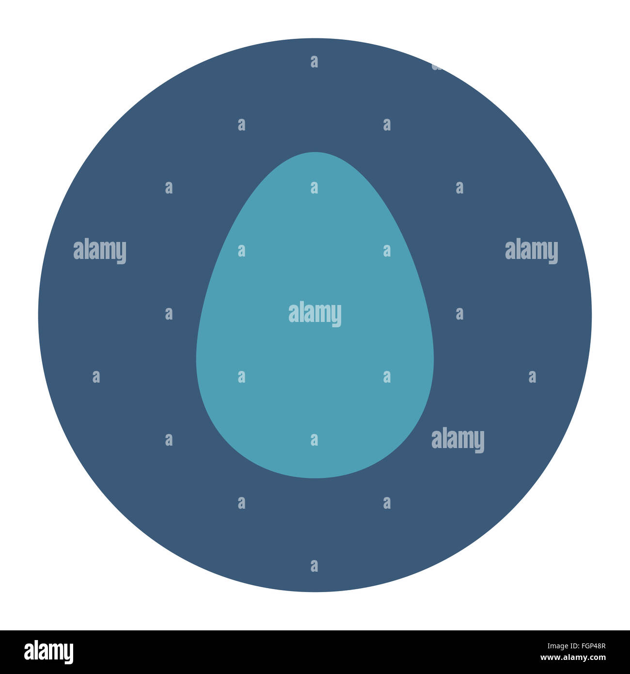 Egg flat cyan and blue colors round button Stock Photo - Alamy