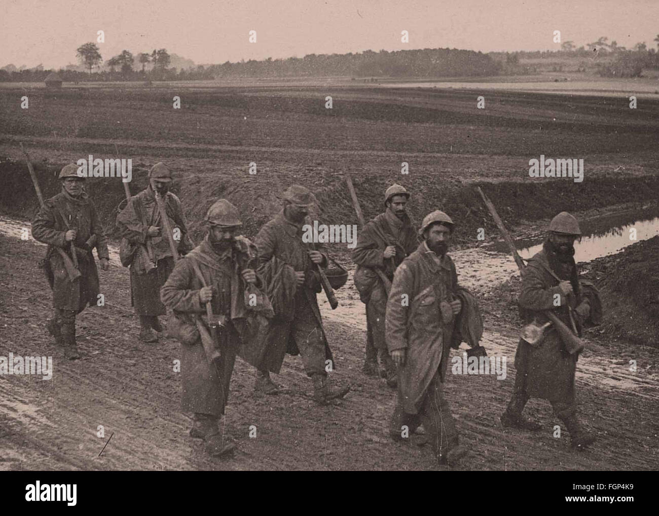 Battle of Verdun 1916 - French soldiers - Poilus Stock Photo