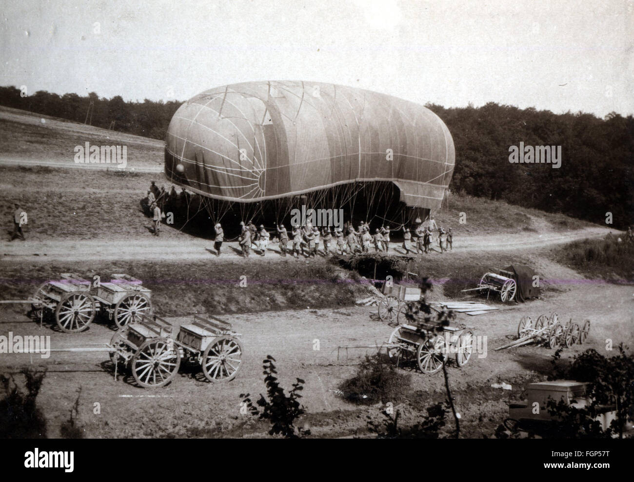 Battle of Verdun 1916 - observation balloon Stock Photo