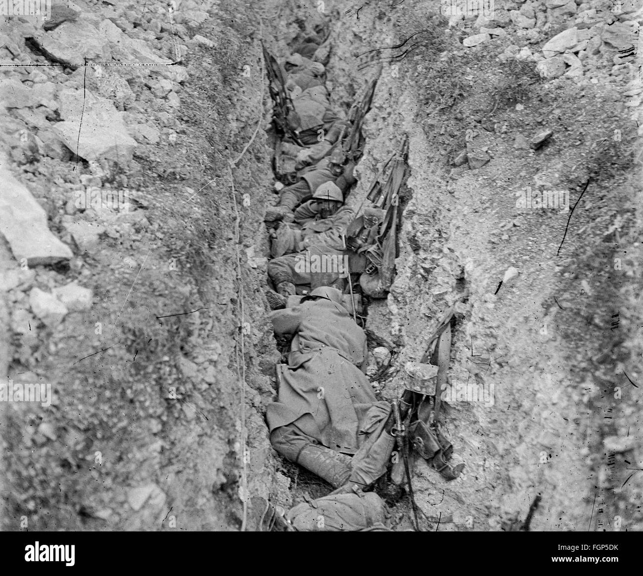 Battle of Verdun 1916 - In a trench Stock Photo