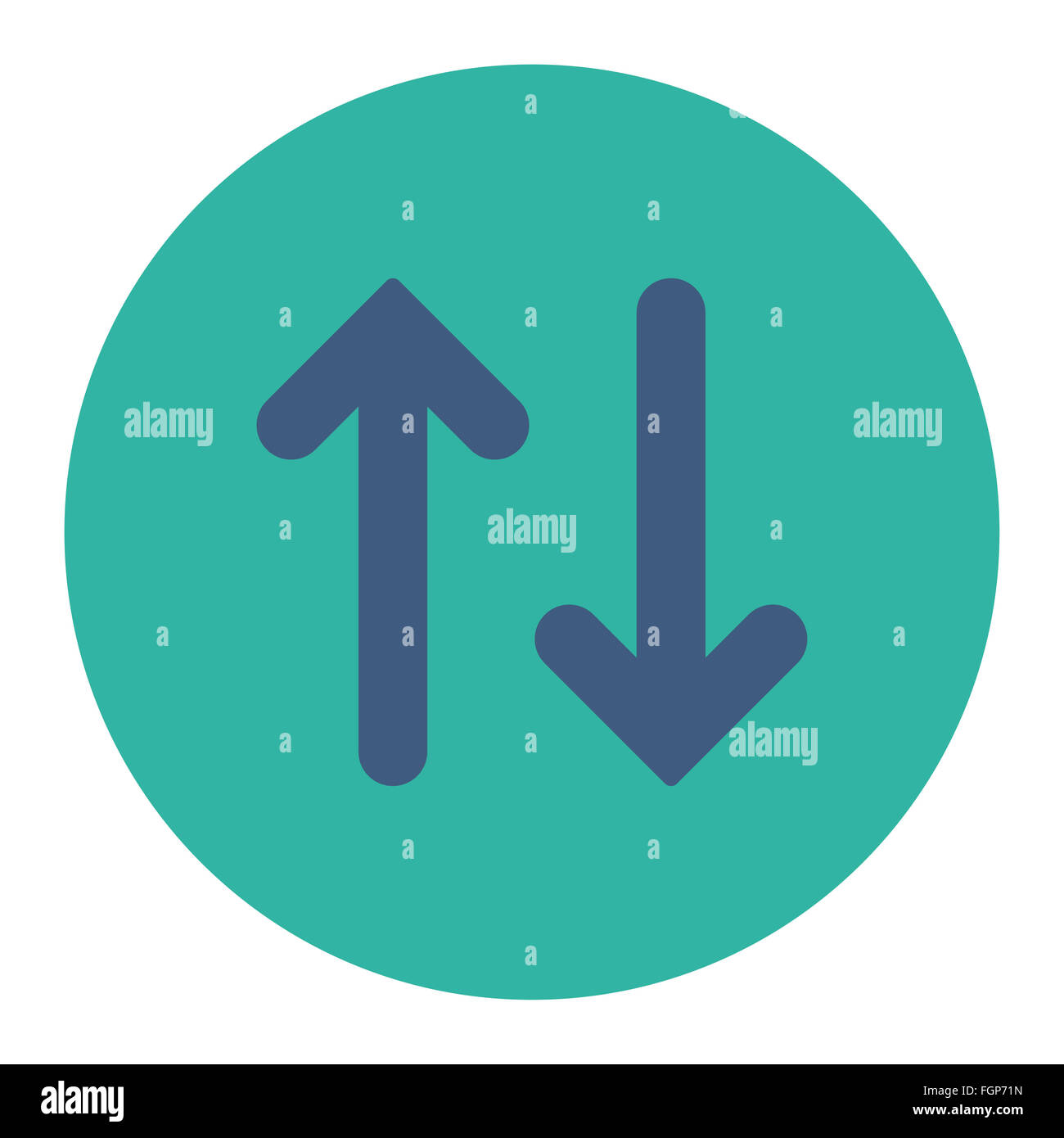 Flip flat cobalt and cyan colors round button Stock Photo - Alamy