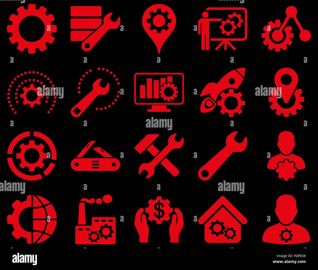 Settings and Tools Icons Stock Photo - Alamy