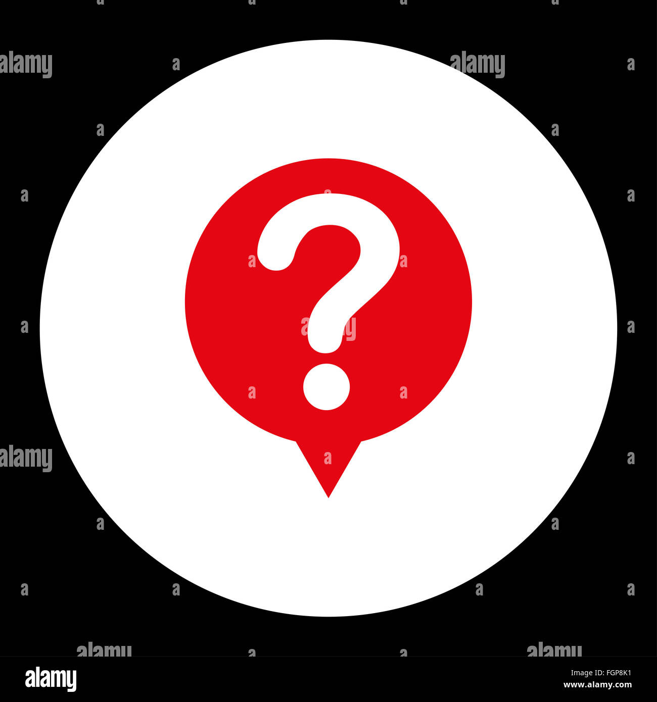Status flat red and white colors round button Stock Photo - Alamy