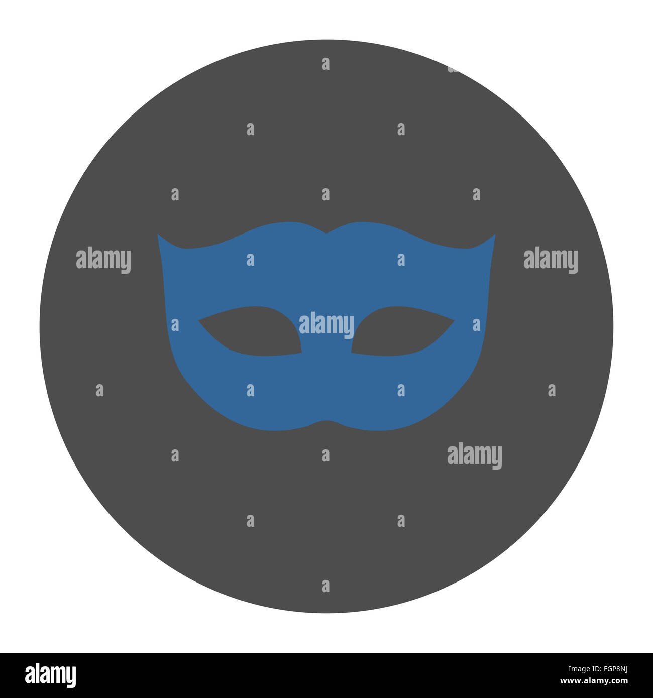 Privacy Mask flat cobalt and gray colors round button Stock Photo - Alamy