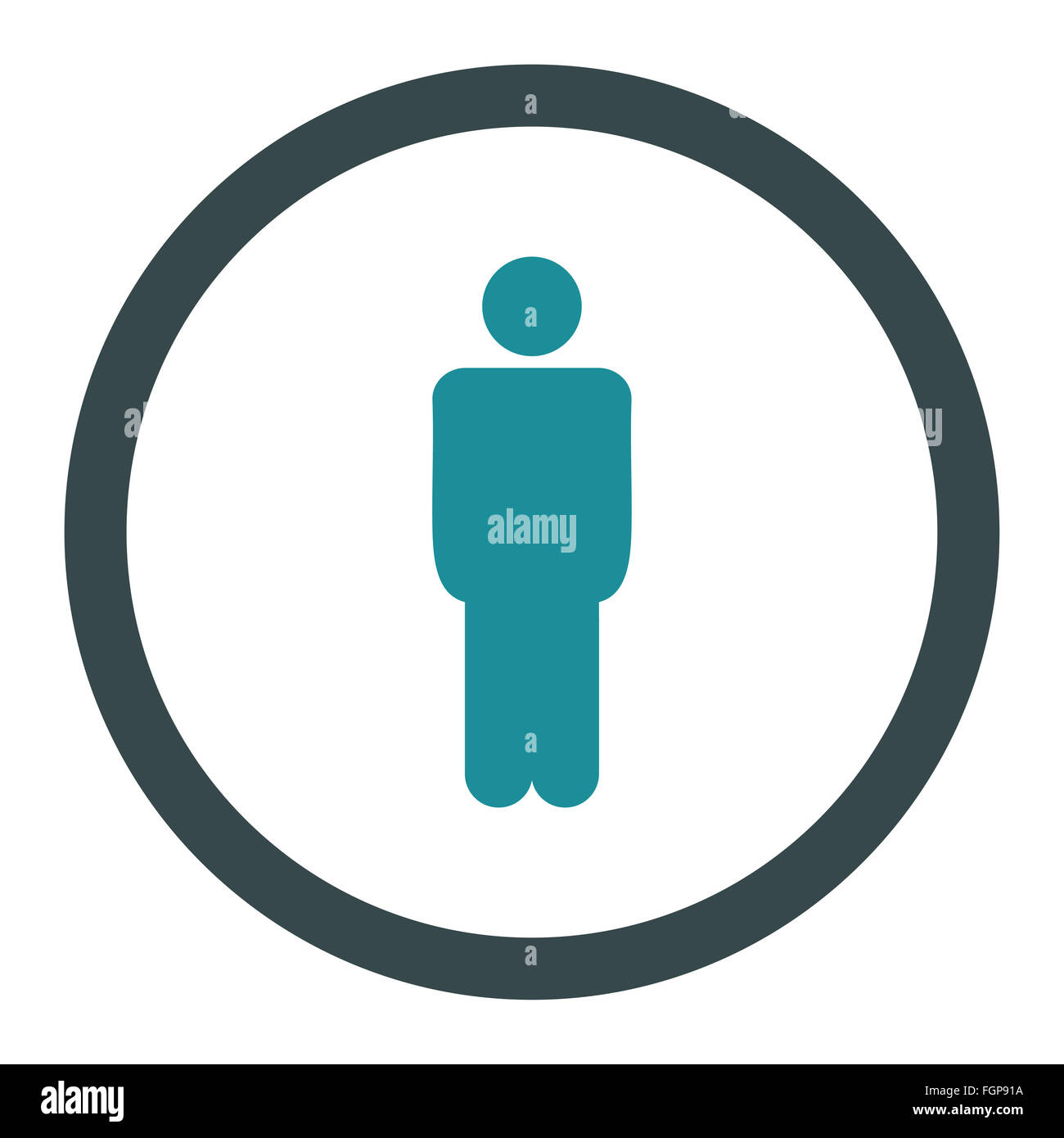 Man flat soft blue colors rounded raster icon Stock Photo - Alamy