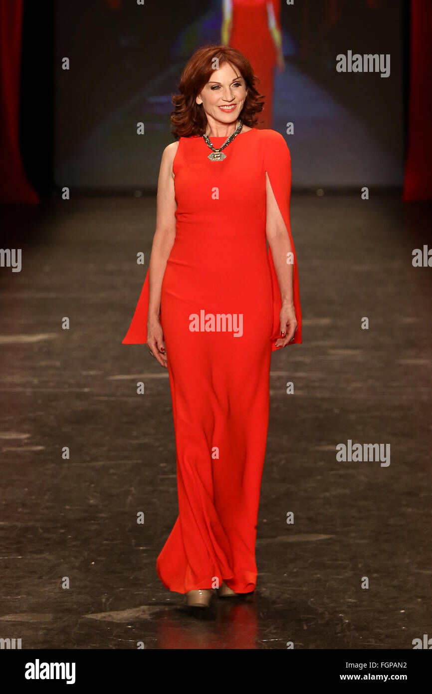 Marilu Henner wears Escada at Go Red for Women Red Dress Collection 2016 Presented by Macy's at New York Fashion Week. Stock Photo