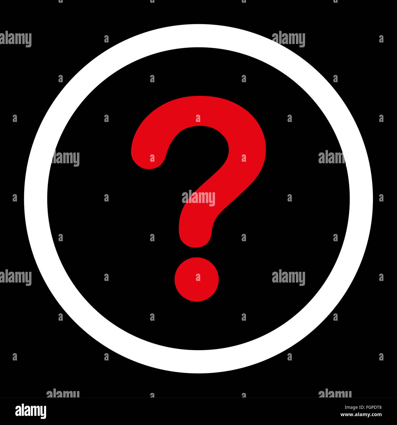 Question flat red and white colors rounded vector icon Stock Photo - Alamy