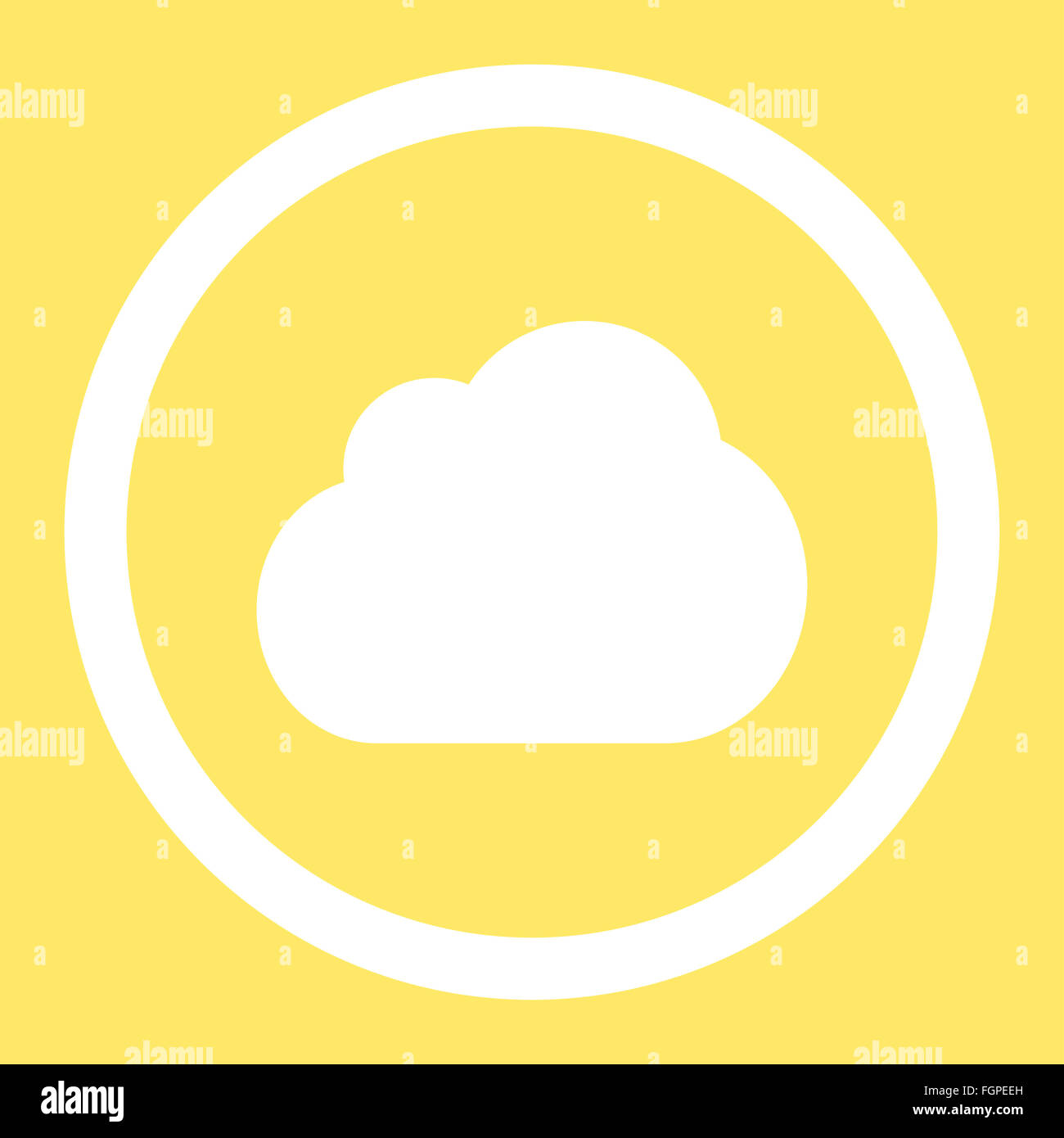Cloud flat white color rounded vector icon Stock Photo - Alamy