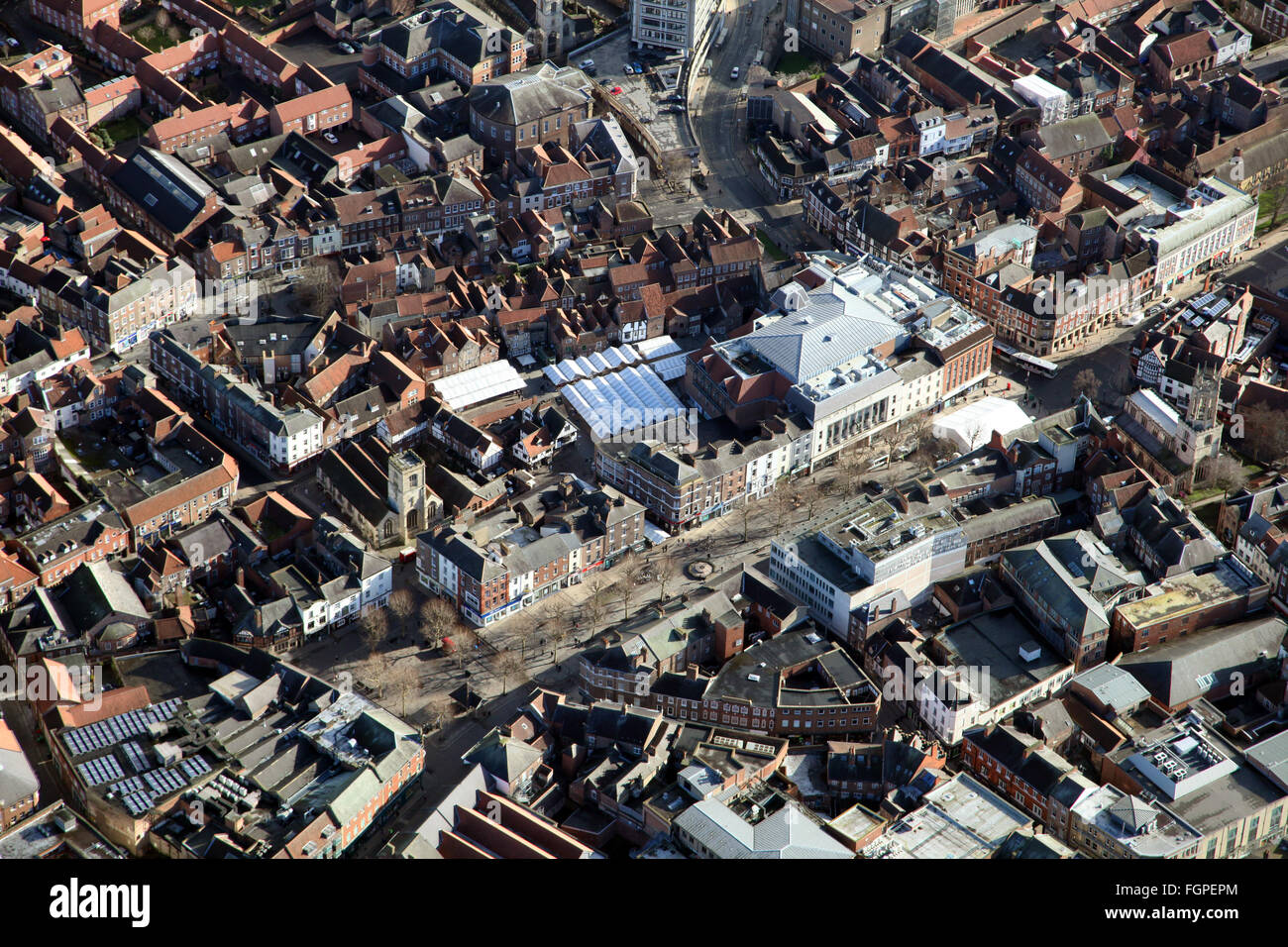 aerial view of Piccadilly in York city centre, UK Stock Photo Alamy
