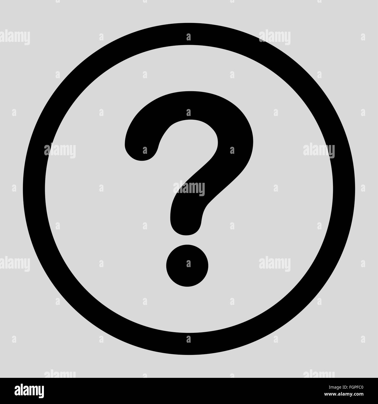 Question flat black color rounded raster icon Stock Photo - Alamy