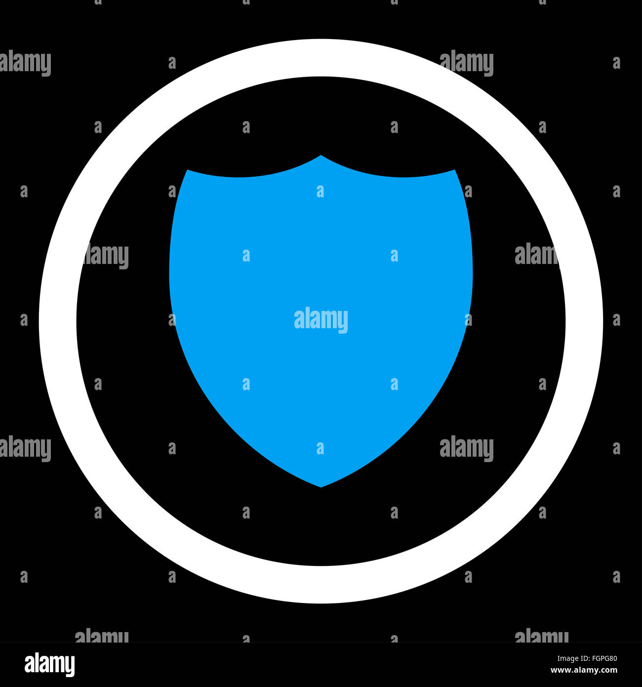 Shield flat blue and white colors rounded raster icon Stock Photo - Alamy
