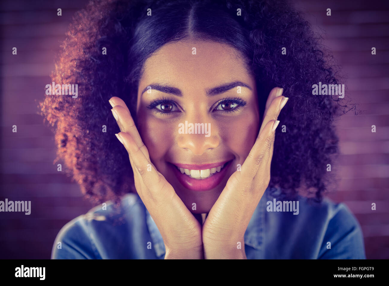 Attractive young woman being glad Stock Photo