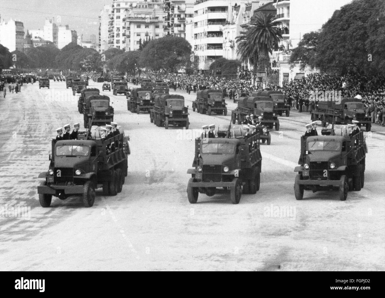 military, Argentina, army, parade at Independence Day, Buenos Aires, 9.7.1957, Additional-Rights-Clearences-Not Available Stock Photo