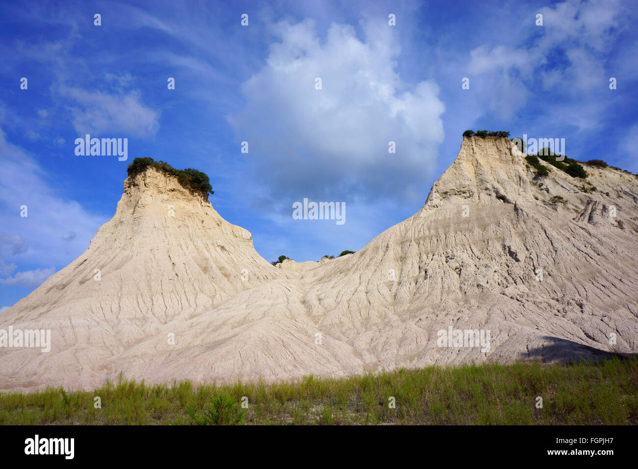 Earth pyramides, Erosion hills and geological phaenomen Komolithi near Potamida, Island Crete, Greece Stock Photo