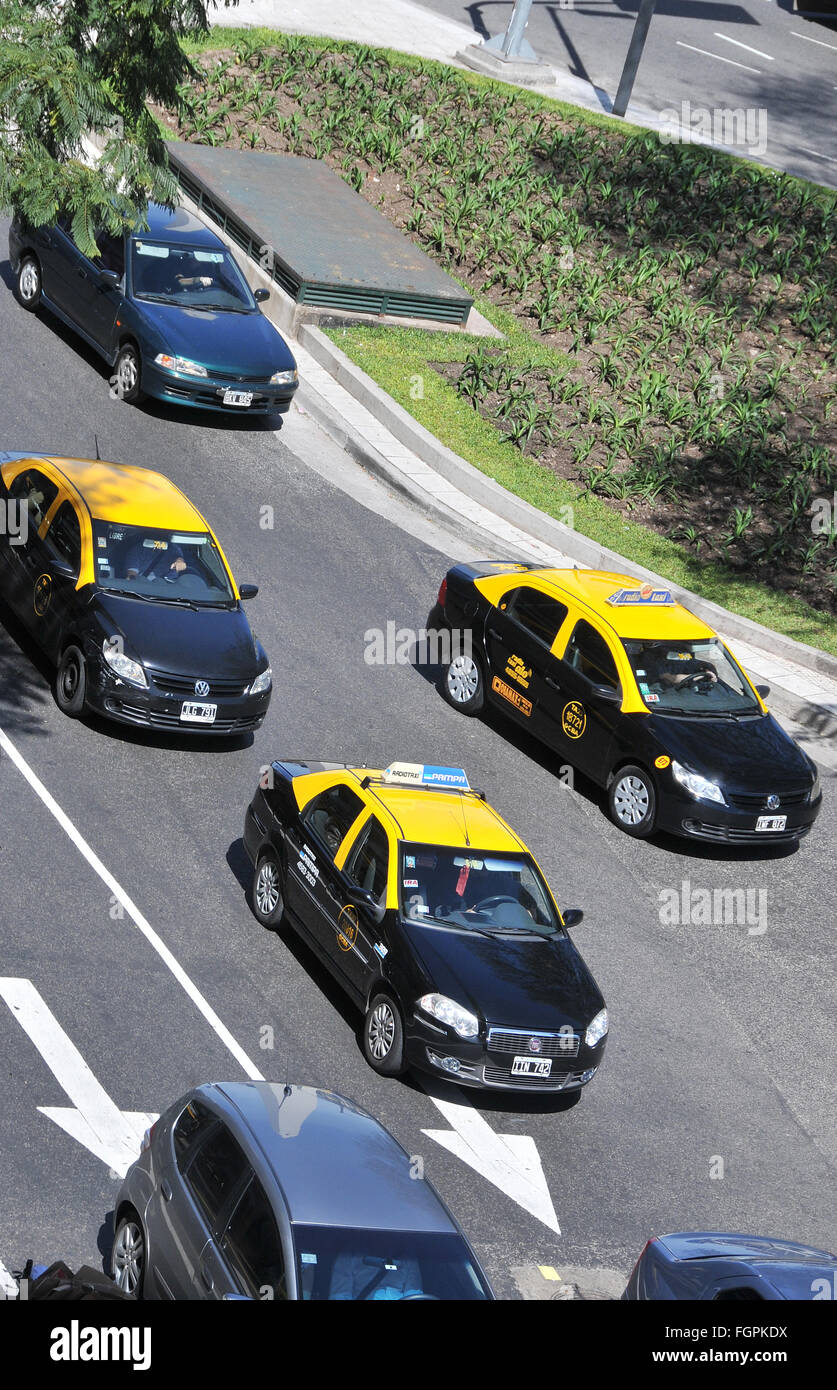 taxis Buenos Aires Argentina Stock Photo