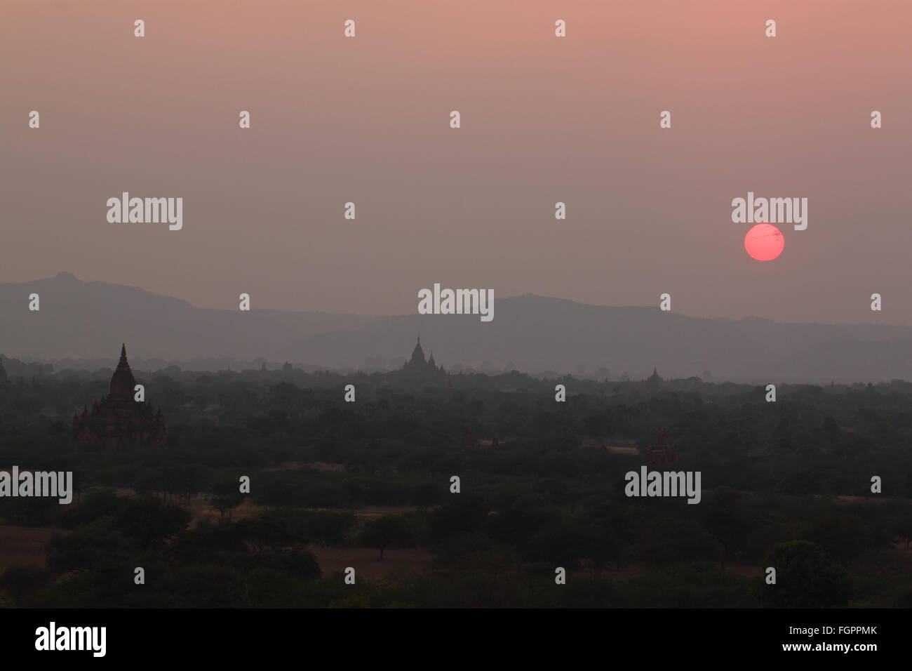 old Buddhist temples and pagodas in Bagan, Myanmar Stock Photo