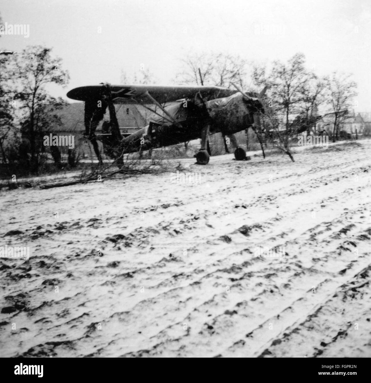 Second World War / WWII, Soviet Union, German Henschel Hs 126 close reconnaissance aircraft, army group South, 1942, Additional-Rights-Clearences-Not Available Stock Photo